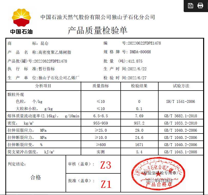 独山子8008H参数表