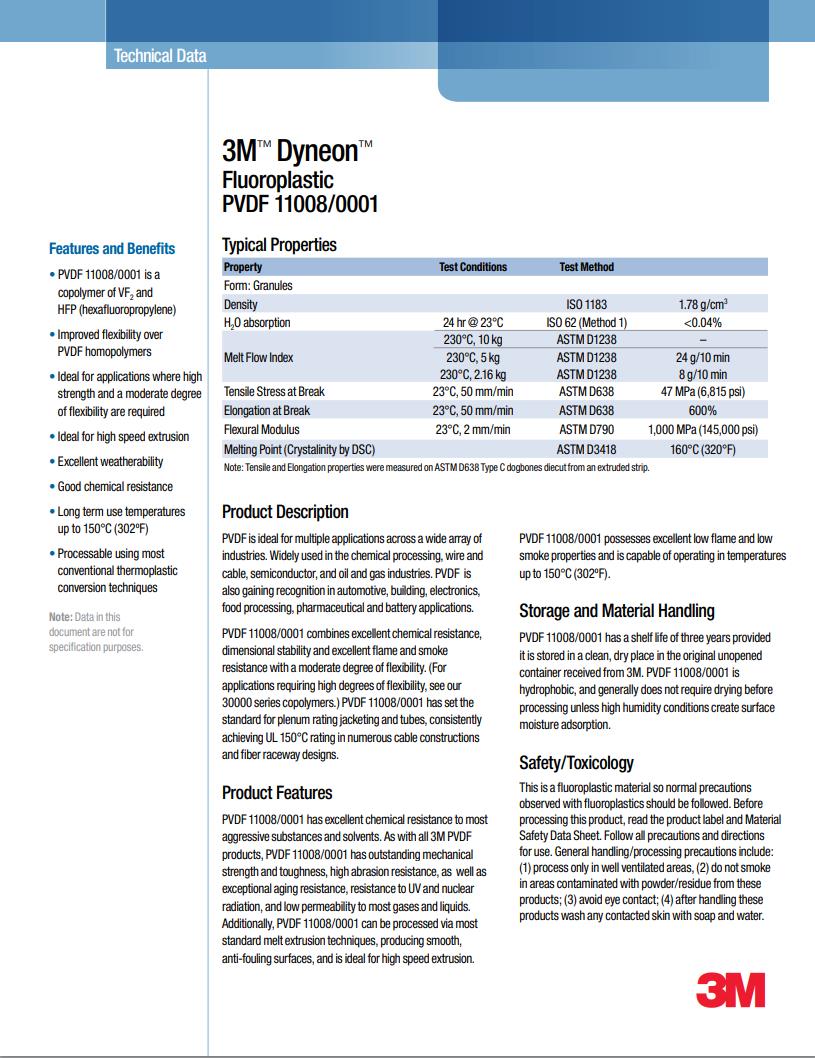 3M™ Dyneon™ Fluoroplastic PVDF 11008/0001