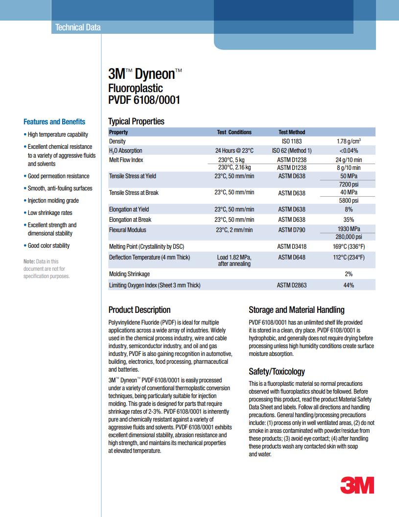 3M™ Dyneon™ Fluoroplastic PVDF 6108/0001