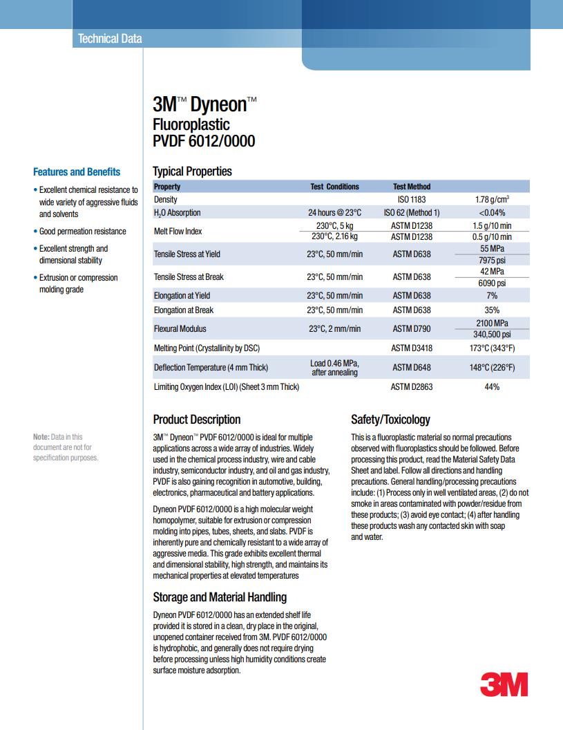 3M™ Dyneon™ Fluoroplastic PVDF 6012/0000