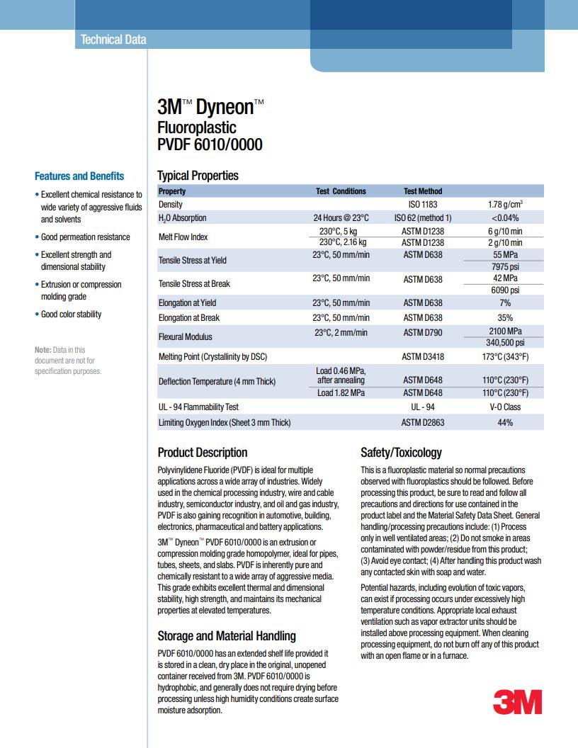3M™ Dyneon™ Fluoroplastic PVDF 6010/0000