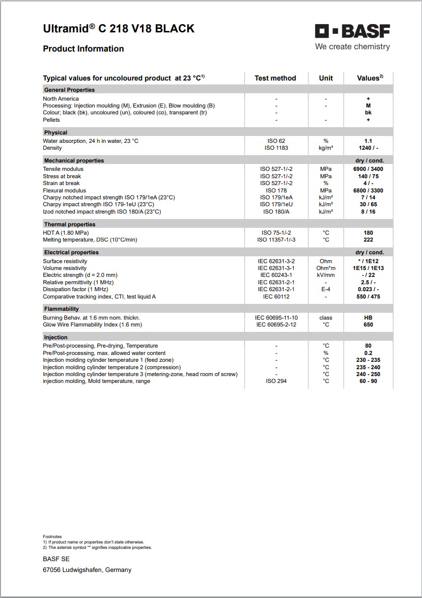Ultramid® C 218 V18 BLACK 英文版物性表2